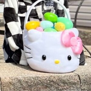 Hello Kitty Plush Basket with Pink Bow